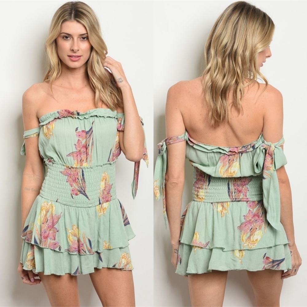 Sage Floral Tunic Dress